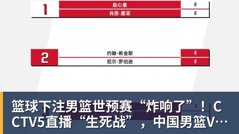 篮球下注男篮世预赛“炸响了”!CCTV5直播“生死战”,中国男篮VS卡塔尔 篮球下注男篮世预赛“炸响了”!CCTV5直播“生死战”,中国男篮VS卡塔尔